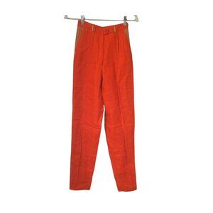 Schiatti & Co For Le Player Red Pants with Leather Detail. Size  XS (Designer si